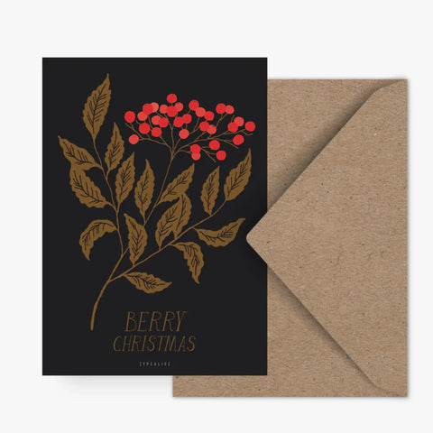 Postkarte 'Berry Christmas'