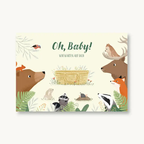 Postkarte 'Oh Baby! Wir warten auf dich' 54 illustration