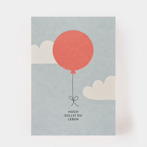 Postkarte 'Hoch sollst du leben' – Luftballon kartenmarie
