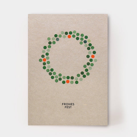 Postkarte 'Frohes Fest' – Kranz kartenmarie