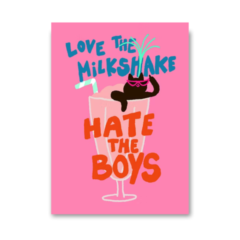 Postkarte 'Love the milkshake, hate the boys' Slinga