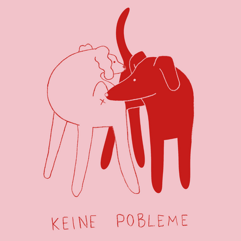 T-Shirt 'Keine Pobleme' – rosa/rot pinke distel