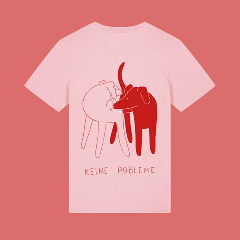 T-Shirt 'Keine Pobleme' – rosa/rot pinke distel