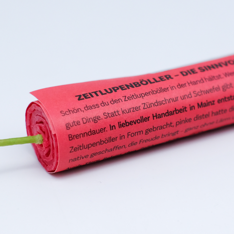 Kerze 'Zeitlupenböller' pinke distel