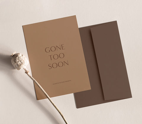 Trauerkarte 'gone too soon' heartfelt