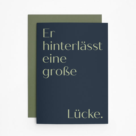 Trauerkarte 'Er hinterlässt eine große Lücke'