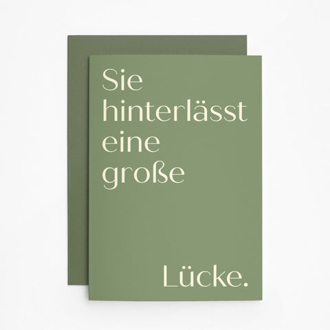 Trauerkarte 'Sie hinterlässt eine große Lücke'