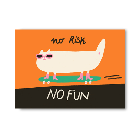 Postkarte 'No risk, no fun'