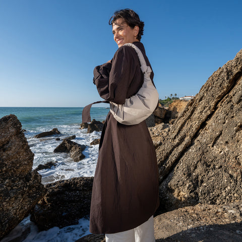 Pleat Moon Bag Small 'Scallop' – Monochrome Edition GOT BAG