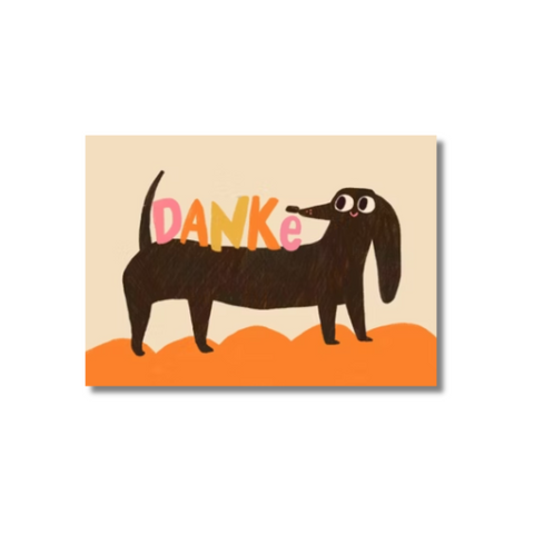 Postkarte 'Danke' – Dackel Slinga