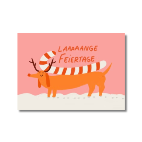 Postkarte 'Laaaaange Feiertage' – Dackel Slinga