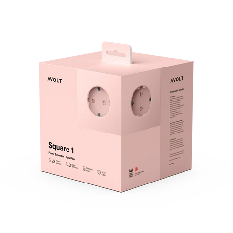 Steckdose 'Square 1' – Old Pink (mit Kabel) Avolt