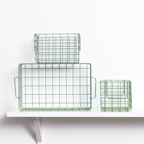 Metallkorb 'The Basket' – sage mustard