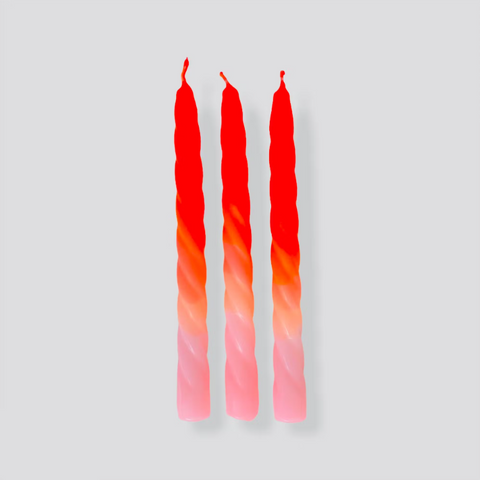 Dip Dye Twisted Kerzen 'Shades of Peach'