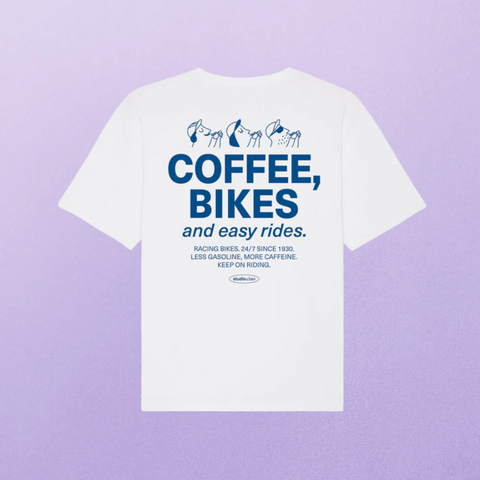 T-Shirt 'Coffee, Bikes & Easy Rides'