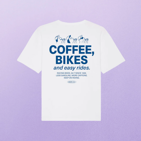 T-Shirt 'Coffee, Bikes & Easy Rides' studio ciao