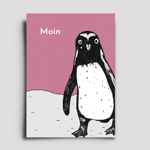 Postkarte 'Moin' – Pinguin Hafen