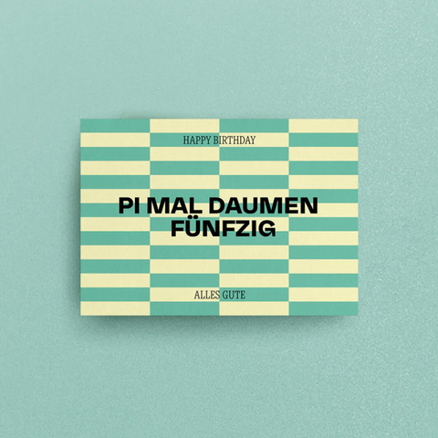 Postkarte 'Pi mal Daumen Fünfzig' studio ciao