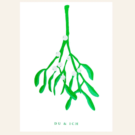 Postkarte 'Du und ich' – Mistelzweig Herr und Frau Rio