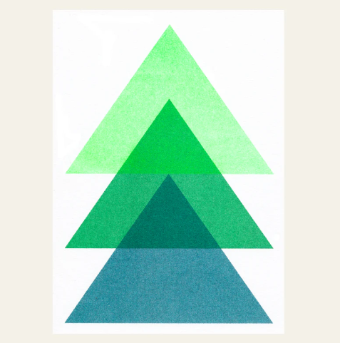 Postkarte 'Geometrischer Tannenbaum' Herr und Frau Rio