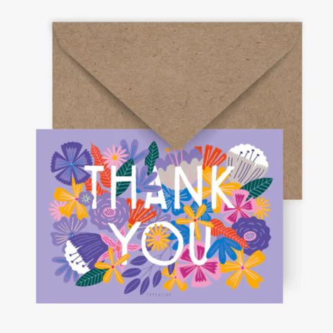 Postkarte 'Thank you' – Blumen typealive