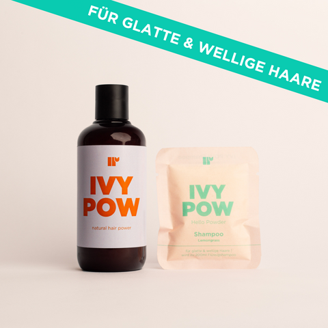 Shampoo-Pulver 'Straight & Wavy' Starterkit (Flasche + Shampoo) IVY POW