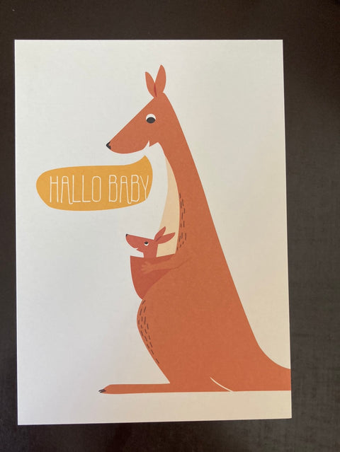 Postkarte 'Hallo Baby' – Känguru 54 illustration