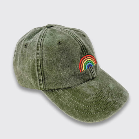 Cap 'Regenbogen' – vintage olive Bee Proud