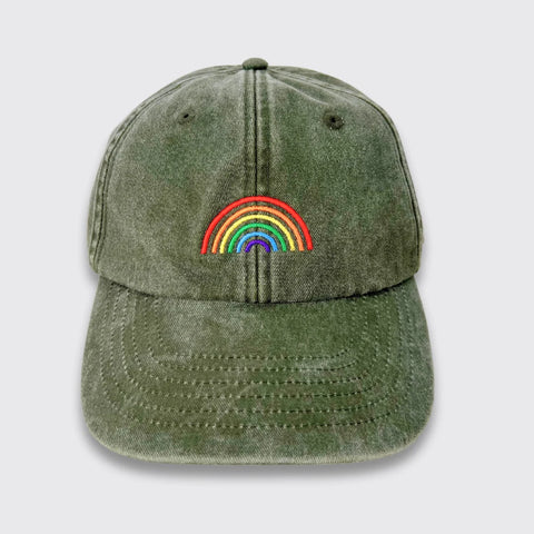 Cap 'Regenbogen' – vintage olive Bee Proud