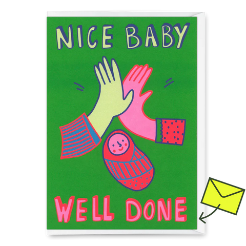 Klappkarte 'Nice baby, well done' Deli Cards