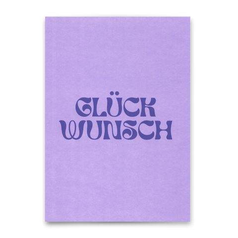 Postkarte 'Glückwunsch' – Schriftzug lila Deli Cards