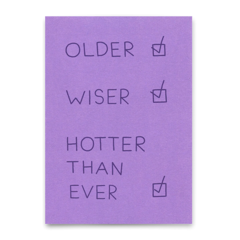 Postkarte 'Older. Wiser. Hotter than ever' Deli Cards