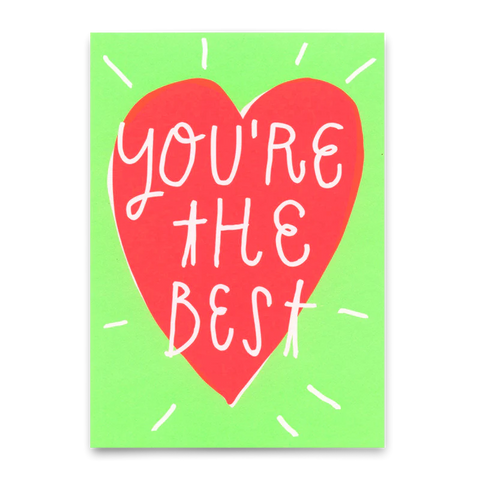 Postkarte 'You're the best heart – Herz' – Herz Deli Cards