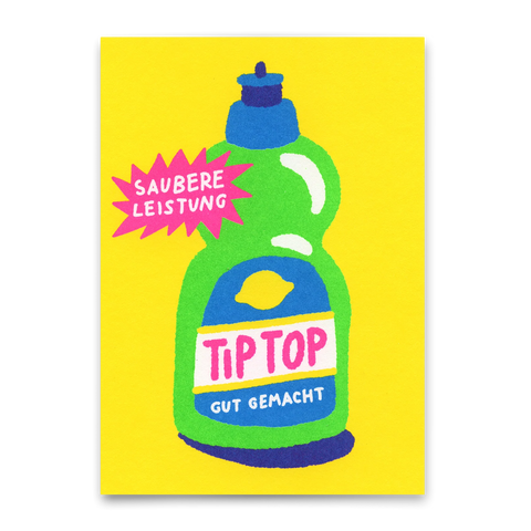 Postkarte 'Tip Top, saubere Leistung, gut gemacht.'