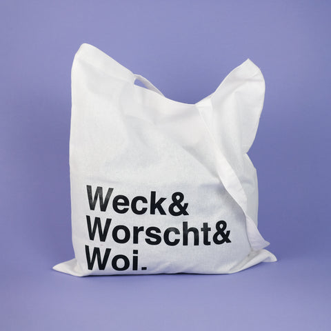 Jutebeutel 'Weck & Worscht & Woi' – weiß LIEBS.CO