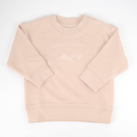 Babypullover 'Weck Worscht Woi' – orange Charles