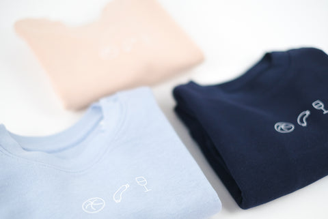 Babypullover 'Weck Worscht Woi' – dunkelblau Charles
