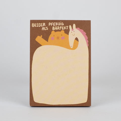 Notizblock 'Besser pferdig als bärfekt' Slinga