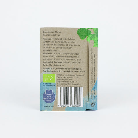 BIO-Saatgut 'Eiszapfen Radieschen' Mein kleiner Garten