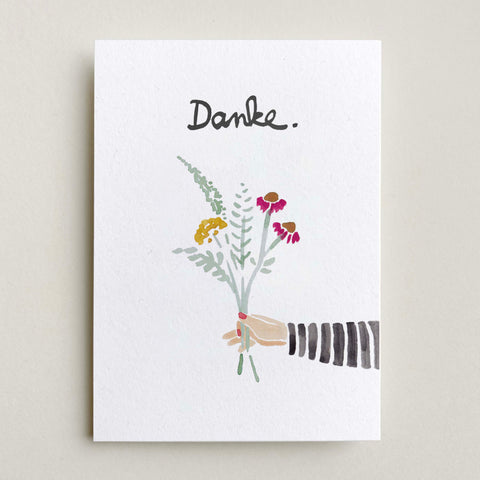 Postkarte 'Danke' – kleiner Blumenstrauß