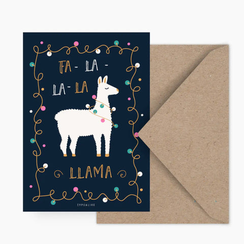 Postkarte 'Fa-la-la-la Llama'