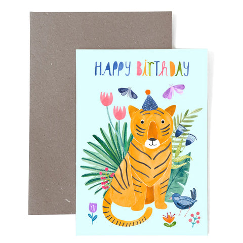Klappkarte Geburtstag 'Happy Birthday' – Tiger Frau Ottilie