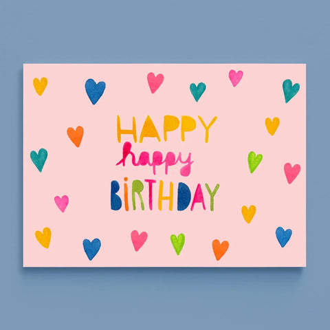 Postkarte 'Happy happy birthday' – Herzen Frau Ottilie