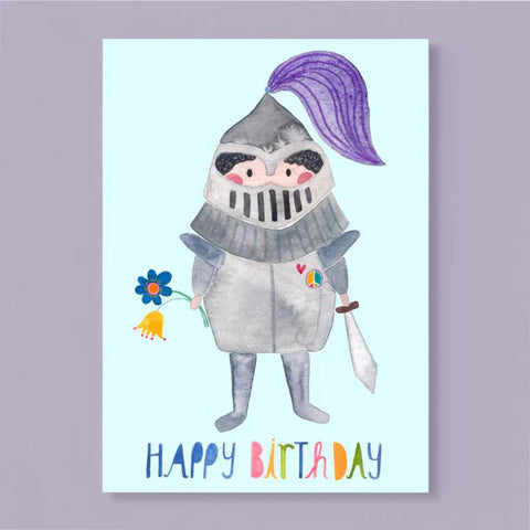 Postkarte 'Happy birthday' – Ritter Frau Ottilie