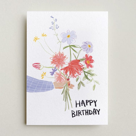 Postkarte 'Happy Birthday' – Blumenstrauß Farina Kuklinski