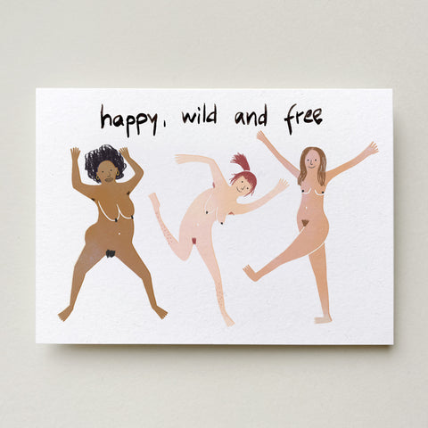 Postkarte 'Happy, wild and free' – women