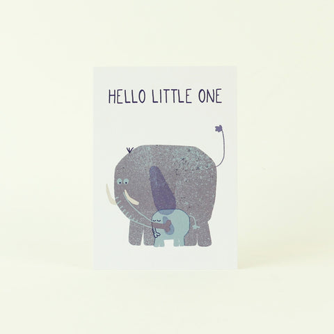 Postkarte 'Hello little one' – Elefant jungwiealt