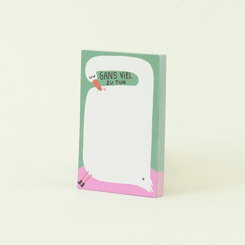 Notizblock 'Gans viel zu tun' Slinga