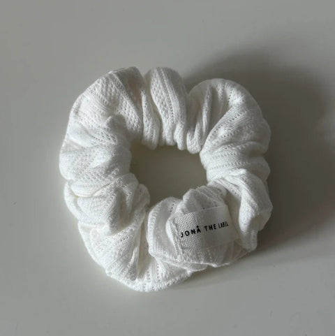 Everyday Scrunchies – white pointelle Jona the Label