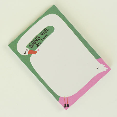 Notizblock 'Gans viel zu tun' Slinga